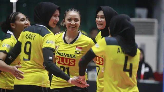 Foto: Yolla Yuliana dkk Hajar Makau di Laga Perdana Kejuaraan Bola Voli Putri Asia AVC Challenge Cup 2023