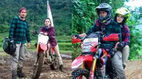 Ririn Ekawati dan Ibnu Jamil naik motor trail (Sumber: Instagram/ririnekawati)