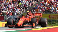 Pembalap Ferrari Charles Leclerc beraksi pada balapan Formula One (F1) GP Austria di Red Bull Ring, Spielberg, Minggu (30/6/2019). (AFP/Joe Klamar)