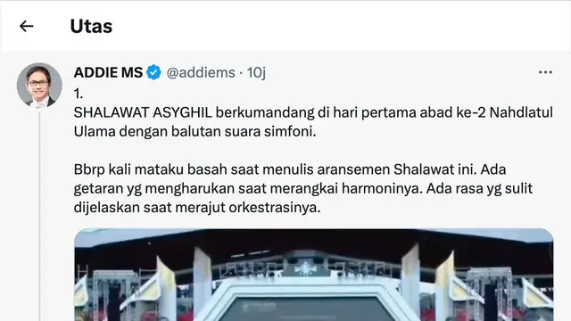 Unggahan Addie MS. (Foto: Dok. Instagram @addiems999)