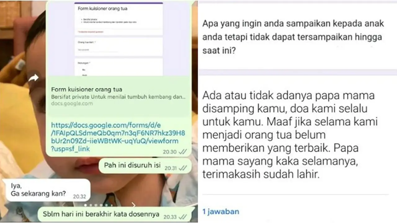 Wanita Ini Iseng Minta Orang Tua Isi Kuesioner, Jawaban Ayah Bikin Haru