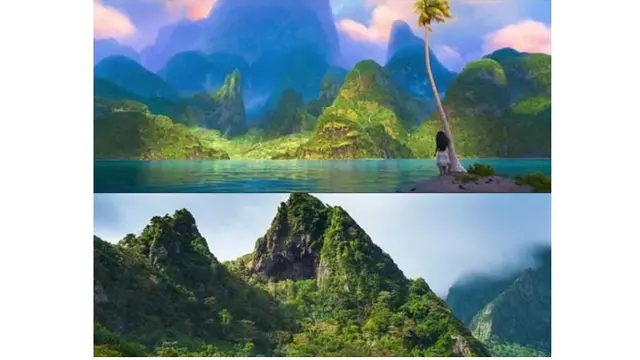 Pemandangan alam pada film Moana terinspirasi dari pemandangan perbukitan Samoa.