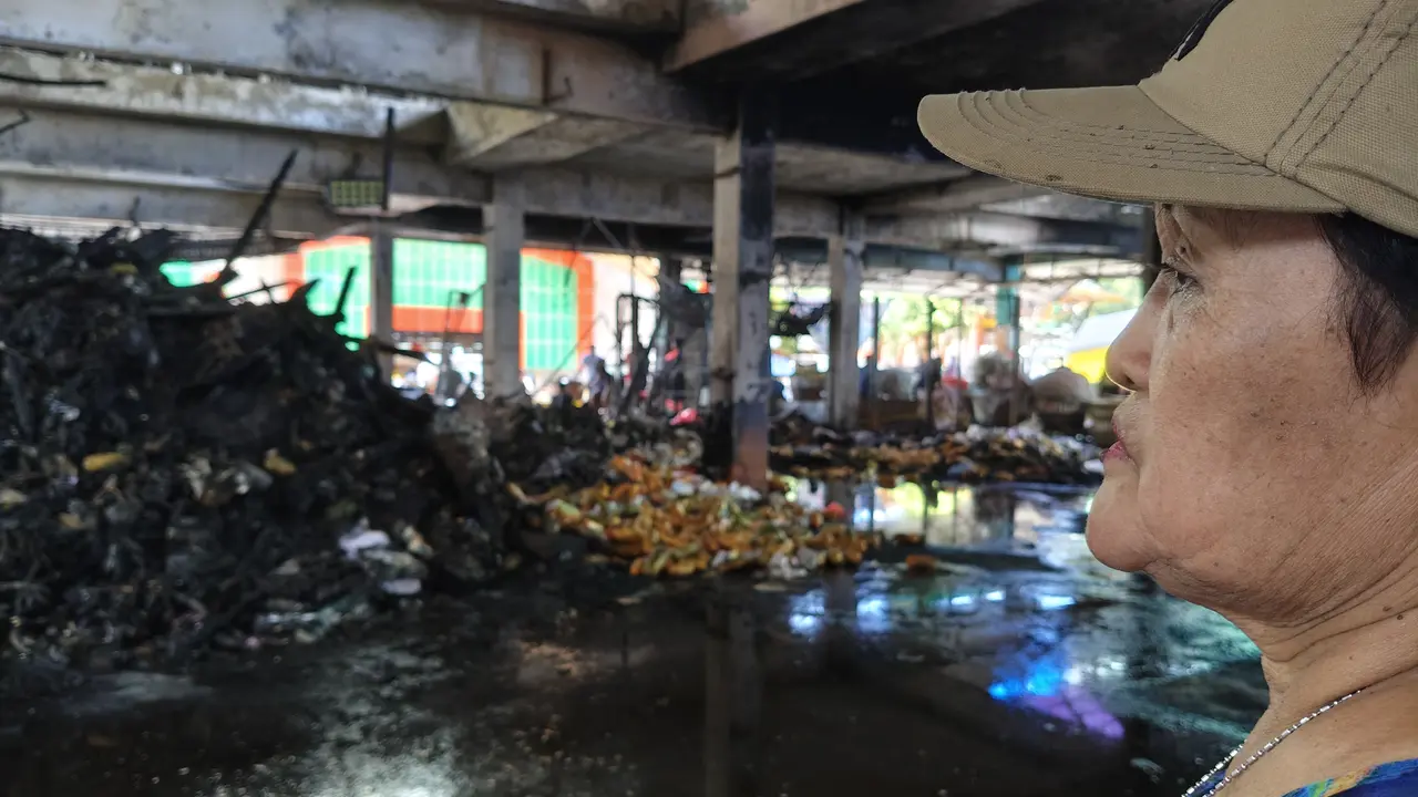 Mujilah, pedagang korban kebakaran Pasar Kramat Jati