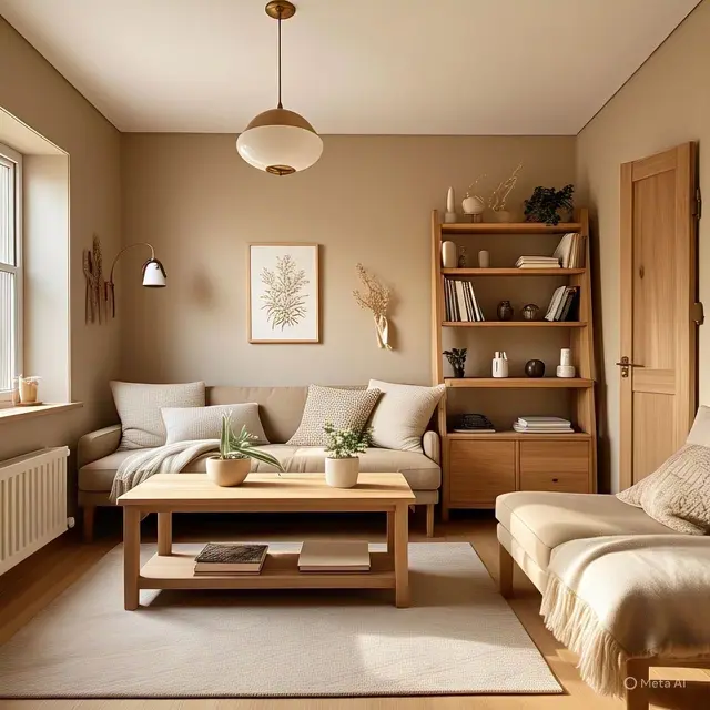 Inspirasi Warna Buat Ruangan Kecil, Warna Beige / Krem. Foto: Meta AI