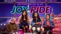 Film Joy Ride merupakan film komedi dewasa yang dirilis Lionsgate dan diproduksi oleh Point Grey Pictures, studio milik Seth Rogen dan Evan Goldberg. Film ini akan dirilis pada 7 Juli 2023 mendatang. (Foto: www.joyride.movie)