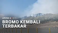 Kalau kebakaran yang satu ini, sempat padam, namun api kembali muncul dan membakar vegetasi di kawasan Gunung Bromo, Tengger Semeru.