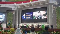 Ketua Fraksi Demokrat Edhie Baskoro Yudhoyono saat jadi pembicara Recovery Ekonomi Pasca Pandemi" di Universitas Islam Malang. (Istimewa)