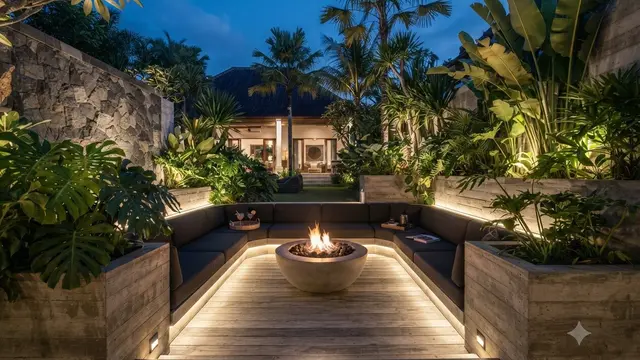Area Duduk Outdoor ala Vila Tropis