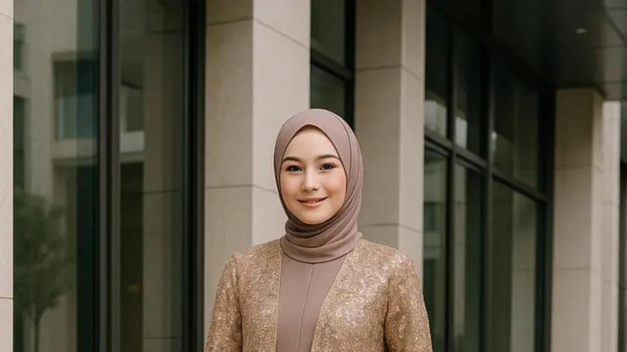 7 Model Gamis dengan Outer Motif Bunga