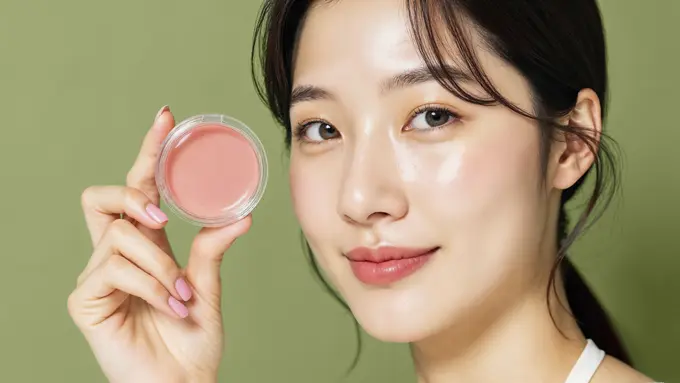 Seorang perempuan Asia sedang memegang sebuah blush on (Foto Dok: Freepik/freepik)
