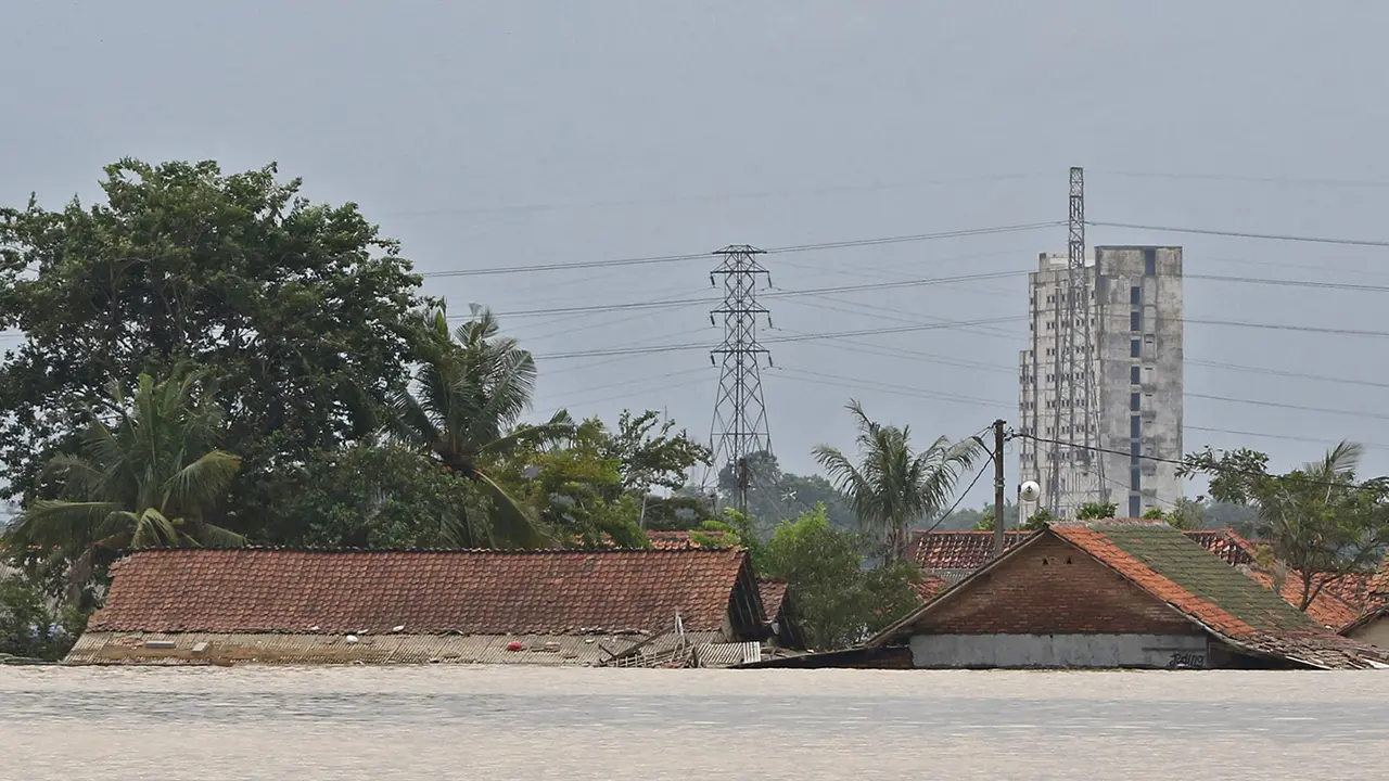 Banjir di Desa Karangligar Karawang