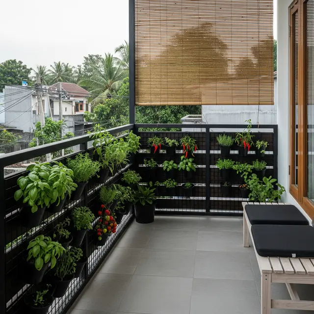 9 Desain Teras Minimalis dengan Kebun Sayur Vertikal, Maksimalkan Lahan Sempit