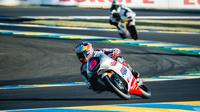 Veda Ega Pratama mengakui perjalanannya di Moto3 Prancis 2026 tak sepenuhnya mulus dan ada kendala. (Dok. Honda Team Asia)