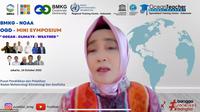 Kepala BMKG Dwikorita Karnawati dalam Mini Symposium 17th Annual Indonesia-U.S. BMKG-NOAA Partnership Workshop yang dilaksanakan secara virtual, Jumat (14/10/2022).