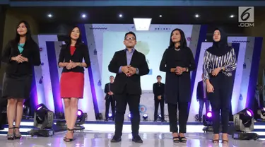 Lima finalis saat audisi news presenter competition EGTC 2018 di Universitas Negeri Semarang (UNNES), Semarang, Kamis (19/). Audisi news presenter competition EGTC 2018 memenangkan 5 finalis. (Liputan6.com/Herman Zakharia)