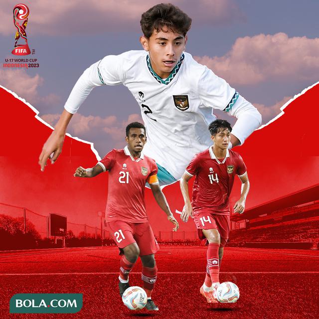 Timnas Indonesia U-17 - Ilustrasi Bek Timnas Indonesia U-17: Sulthan Zaky, Welber Jardim, Iqbal Gwijangge