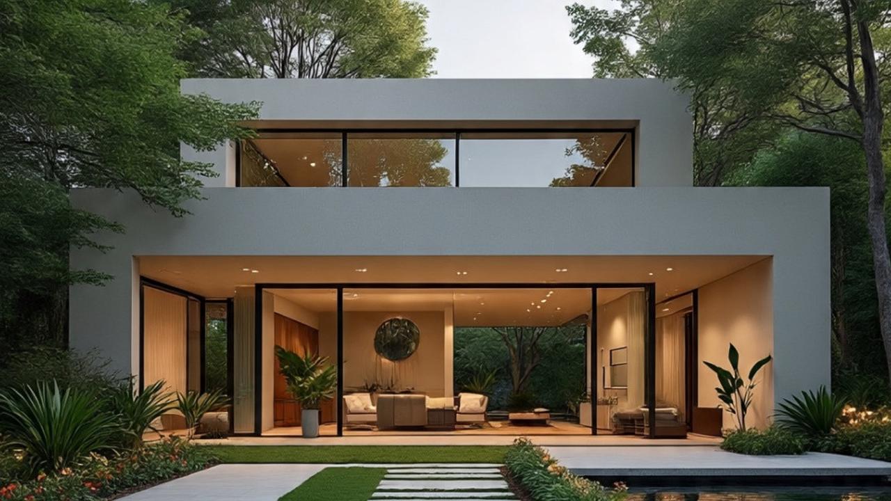 Ilustrasi Rumah Minimalis Mewah dengan Inner Garden