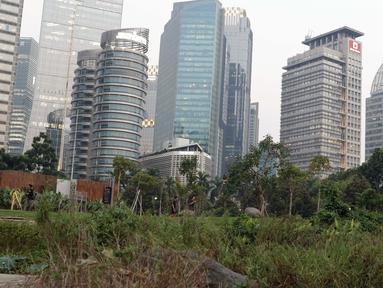 Warga berjalan di area Hutan Kota Gelora Bung Karno, Jakarta, Kamis (20/6/2019). Sore hari banyak warga memanfaat waktu luang dengan berolahraga dan menyalurkan hobi fotografi di area Hutan Kota Gelora Bung Karno. (Liputan6.com/Helmi Fithriansyah)