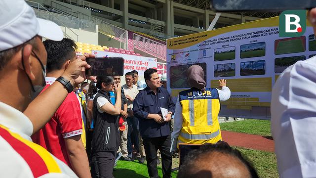 Foto: Tour de Stadium Erick Thohir ke Stadion Manahan, Layak Jadi Venue Final dan Penutupan Piala Dunia U-20 2023