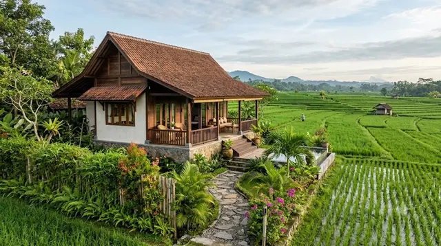 9 Inspirasi Rumah dengan Pemandangan Sawah yang Tetap Privat, Berikan Rasa Tenang tanpa Gangguan Tetangga