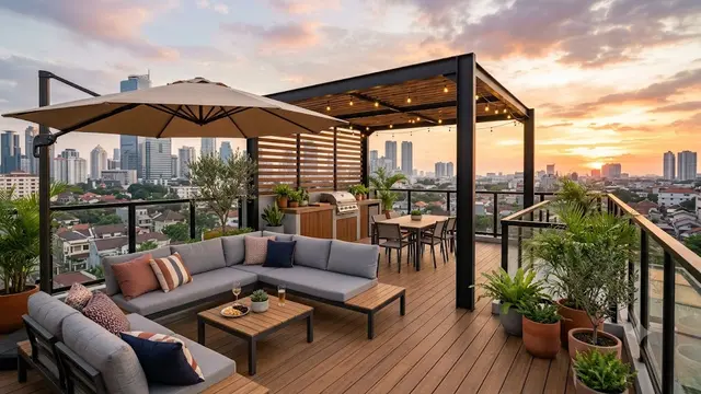Outdoor Living dengan Rooftop Santai