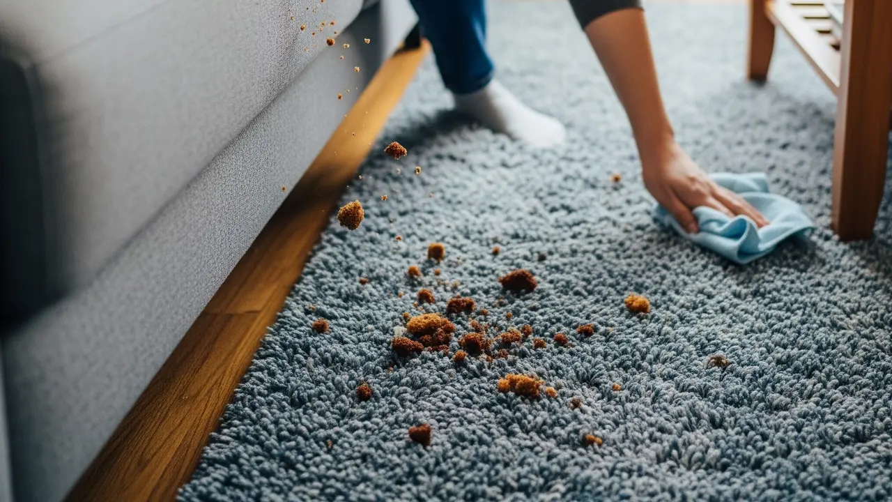 Menghilangkan Remah Kue di Sofa dan Karpet (Gemini AI)