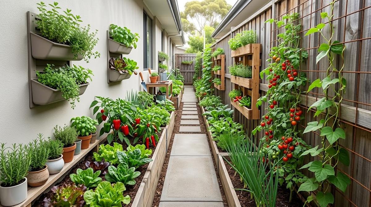 Raised Bed Sempit di Sepanjang Dinding