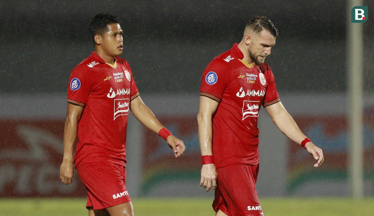 Persija Jakarta sebenarnya sudah berhasil unggul dua gol lebih dulu melalui aksi Otavio Dutra pada menit 45+1 dan Marko Simic pada menit 49. (Foto: Bola.com/M iqbal Ichsan)