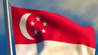 Ilustrasi bendera Singapura - Portrait (Wikimedia Commons)