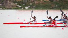 Tim Kano Indonesia sukses meraih medali emas pada nomor Mixed Kayak Four 500 m di SEA Games Thailand 2025. (Foto: NOC Indonesia/Tetuko Mediantoro)