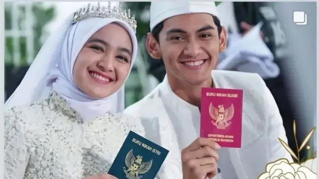 Adegan pernikahan Madina dan Attar diperankan Cut Syifa dan Vicky Kalea dalam Love Story The Series (Foto: Instagram @sinetron.sctv)