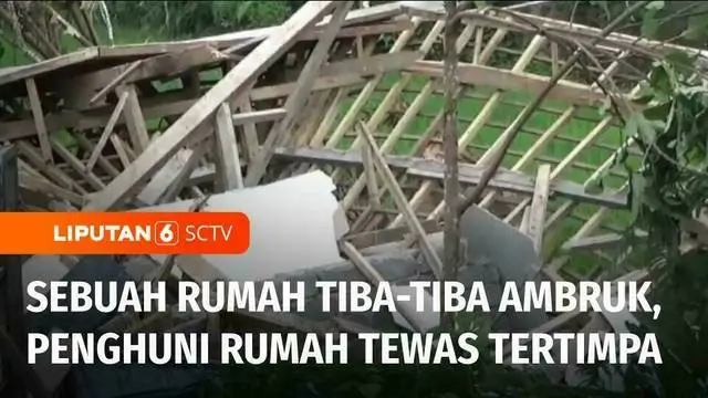 Rumah sekaligus bengkel di Lumajang, tiba-tiba ambruk menewaskan penghuninya. Bangunan ambruk karena diduga pondasinya sudah tidak lagi kokoh.