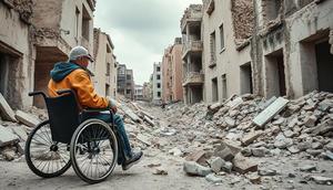 Ilustrasi Penyandang Disabilitas Rentan Jadi Korban Bencana Akibat Sulit Selamatkan Diri, BPBD Jatim Kenalkan ULD PB. Foto dibuat oleh AI.