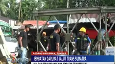 Hingga Rabu pagi, baru dua rangkaian yang selesai dari 10 rangkaian jembatan yang akan dipasang.