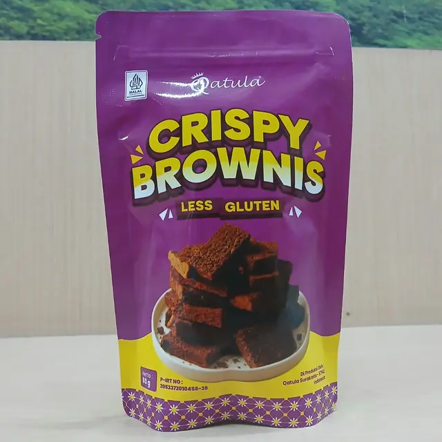 UMKM Qatula Solo yang melahirkan produk camilan dari bekatul jagung, salah satunya brownies crispy