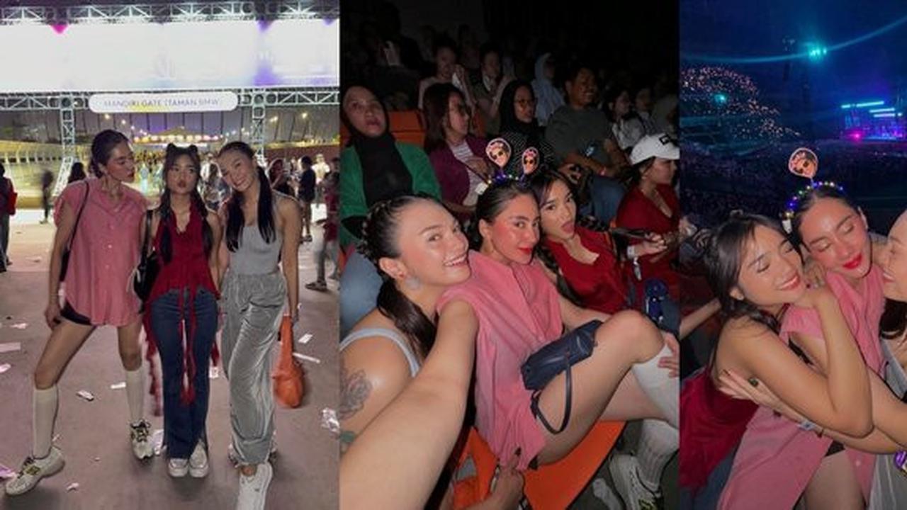 10 Foto Fuji Menyaksikan Konser Bruno Mars Bersama Teman Dekat, Tampil Menawan dengan Pakaian Merah - Terlihat Semakin Ceria
