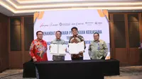PT Jaminan Kredit Indonesia (Jamkrindo) melakukan kerja sama dengan empat bank daerah, yaitu BPD Bali, Bank BD DIY, Bank Sumut, dan Bank Jateng. (dok: Jamkrindo)