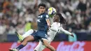 Real Madrid sukses menjuarai FIFA Intercontinental Cup 2024 usai mengalahkan Pachuca. Pertandingan digelar di Lusail Stadium, Kamis (19/12/2024) dini hari WIB. Los Blancos tampil dominan dengan kemenangan telak 3-0. (AP Photo/Hussein Sayed)