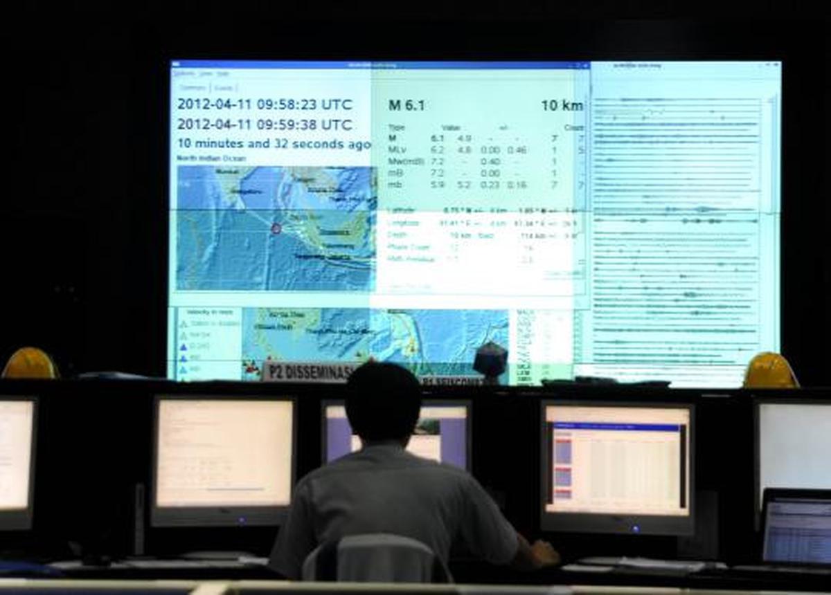 Kesibukan kantor BMKG Jakarta saat gempa 