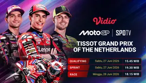 Streaming MotoGP Grand Prix of Netherlands 2026: Perebutan Gelar Makin Panas! Di Vidio