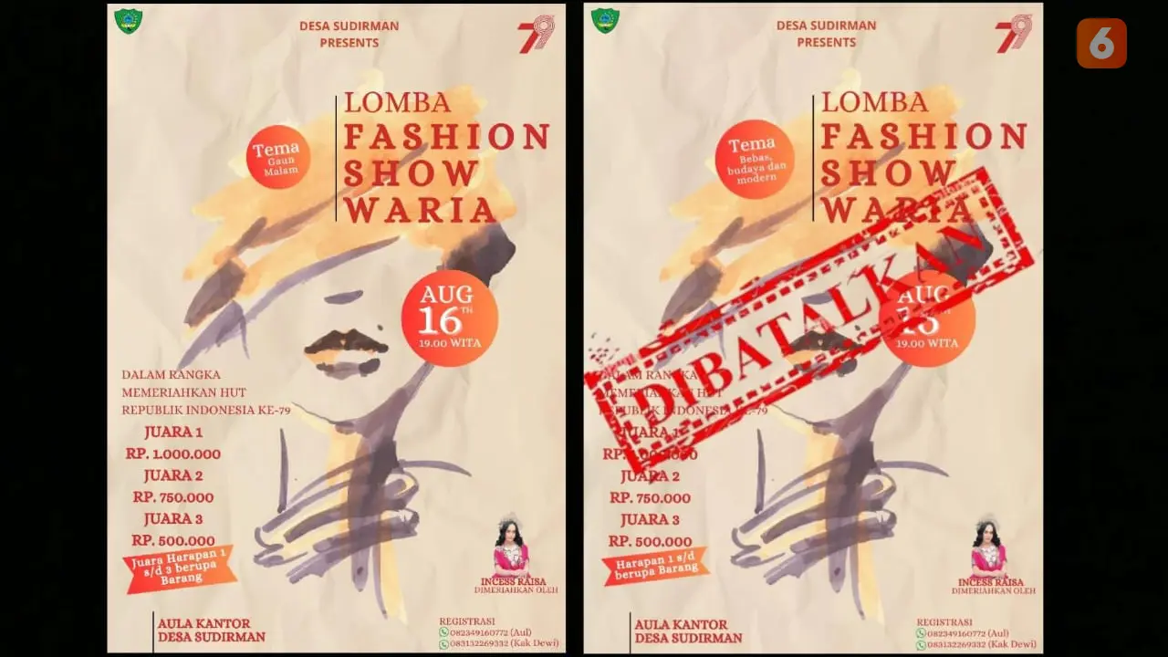 Selebaran Lomba Fashion Show Waria di Maros (Liputan6.com/Fauzan)