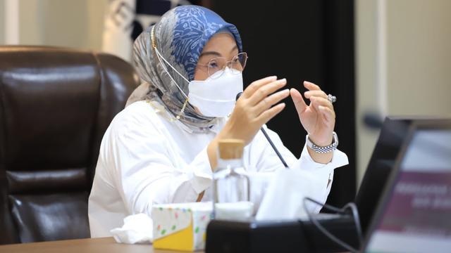 Menaker Ida pada Rapat Pimpinan di Jakarta, Senin (6/9/2021).