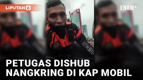 VIDEO: Viral Petugas Dishub Nangkring di Atas Kap Mobil
