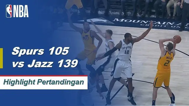 Donovan Mitchell mencetak 20 poin dan Utah Jazz menetapkan rekor waralaba untuk membuat lemparan tiga angka dengan 20, saat mereka meledakkan San Antonio Spurs, 139-105.