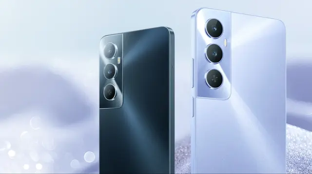 Realme C65 yang baru saja resmi diperkenalkan hadir dengan dua pilihan warna. (Dok: Realme)