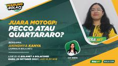 Berita video Warung Bola kali ini membahas siapa yang akan akan menjadi juara MotoGP 2022, Pecco Bagnaia ataukah Fabio Quartararo?