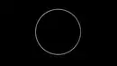 Sebuah gambar seperti cincin yang terjadi saat gerhana matahari annular di Estancia El Muster, Argentina (26/2). Gerhana itu paling terlihat di sepanjang jalur Chile, Argentina, Angola, Zambia dan Republik Demokratik Kongo. (AFP/Alejandro Pagni)