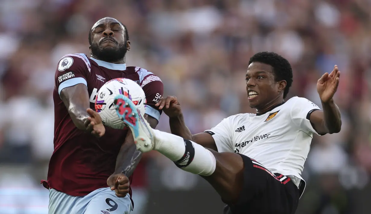 Setan Merah kalah dari tuan rumah West Ham United dengan skor 1-0.  (AP Photo/Ian Walton)