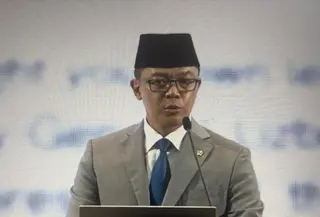 Menteri Luar Negeri RI Sugiono dalam Pernyataan Pers Tahunan Menteri Luar Negeri (PPTM) 2026 di Kementerian Luar Negeri RI, Rabu (14/1/2026). (Dok. Tangkapan layar Youtube Kementerian Luar Negeri RI)