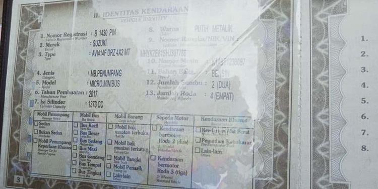 Beredar Gambar BPKB Mobil Suzuki Palsu, Uang Rp120 Juta Hampir Melayang